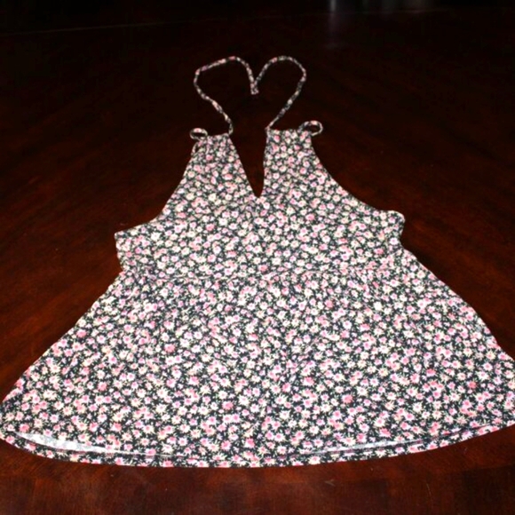 🌸 American Eagle Floral Peplum Tank - Adjustable Straps - Cottagecore Y2K - Picture 5 of 10